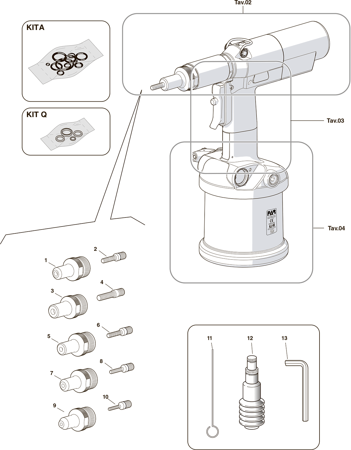 Схема деталей KJ46