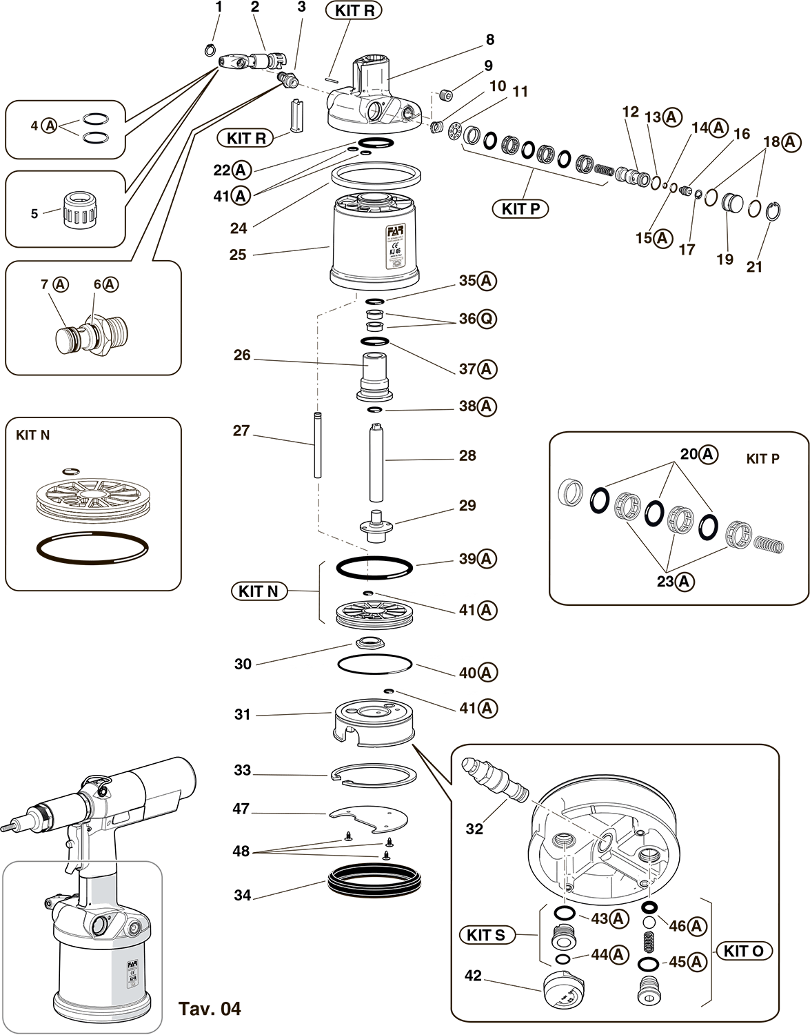 Схема деталей KJ46